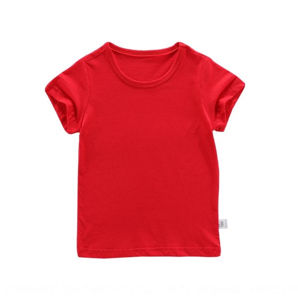 

ogxra small cotton clothing children's t-shirt children's clothing t-shirt pure cotton summer solid color new all-match short slee, Blue