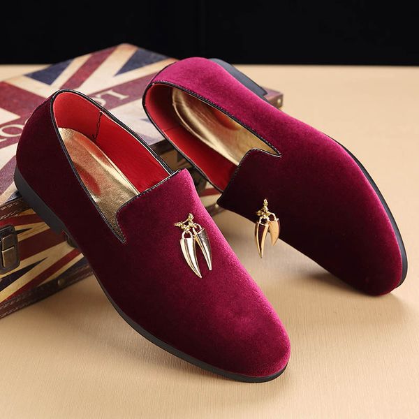 

2020 men sickle suede casual shoes flat slip-on dress shoes large size pointed toe solid color wedding loafers, Black