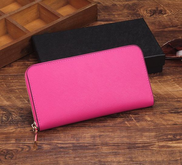 

most fashionable zipper wallet cards and coins famous mens womens wallets leather purse card holder coin purse women wallet, Red;black
