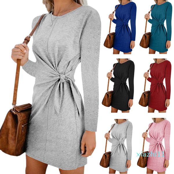 Fashion-2020 Frauen Frühling Sommer Kleid Boho Stil Mode Casual Kleid Bogen Tunika Sommerkleid Lose Mini Party Kleid Vestidos Plus größe XXL