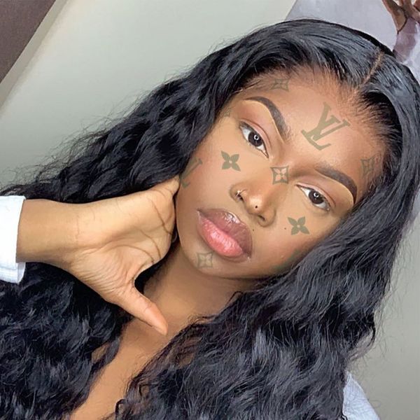 

180% density lace wig loose deep wave 13x4 lace front wig peruvian human hair wigs 150% remy hair pre plocked, Black