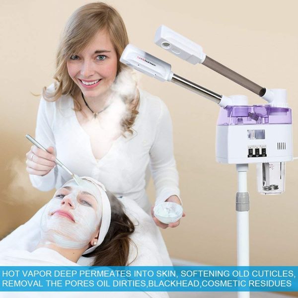 

2 in 1 and cold spary facial steamer with double tube adjustable height for salon spa face hydrating beauty instrument