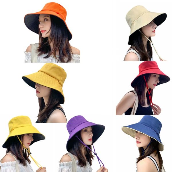 

fisherman hat female women korean student wild basin hat uv sun autumn and winter beach sunshine cap, Blue;gray