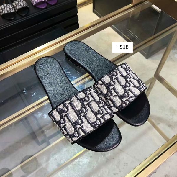 

с размер коробки женские тапочки женщина обувь сандалии zapatos mujer chaussure фам sapato feminino sandalias серии oblique 36, Black