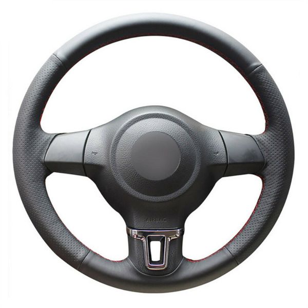 

diy customized pu steering wheel stitch on wrap cover for vw golf 6 passat