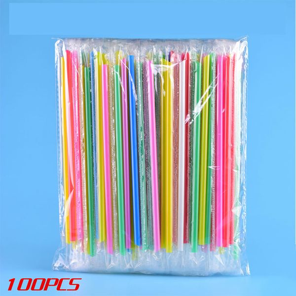 

24cm fine cola straws beverage drinking straws individually packaged color transparent straws 100 pcs factory dhl t4902