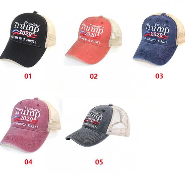 Trump 2020 Beyzbol şapkası Amerika Birinci Şapka ABD Başkanı Seçim Nakış Pamuk Ayarlanabilir Snapback Trump Net Hat GGA3610 Caps tutun