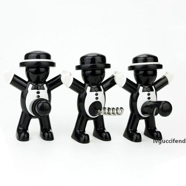 

openers originality metal red wine bottle ser small people shape beer opener black gentleman seal up tool red wine opener dhl wx9-1862