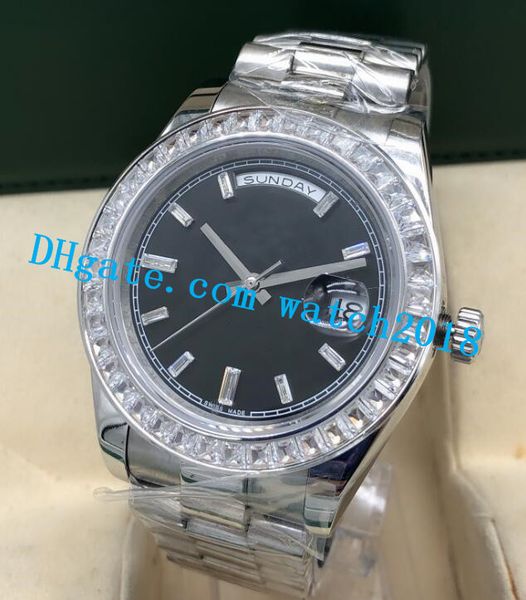 

11 style luxury men watch platinum 41mm ice blue diamond bezel /dial 228396 automatic movement sapphire luminous fashion men's watches, Slivery;brown