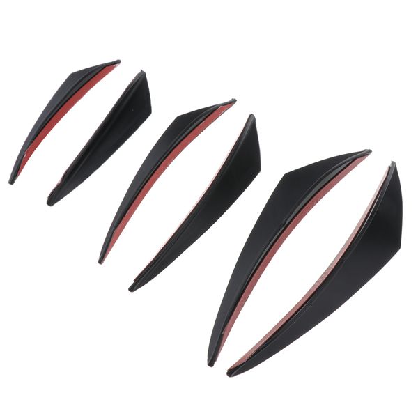 

6 pieces front bumper splitter fins carbon fiber bumper blade for motors