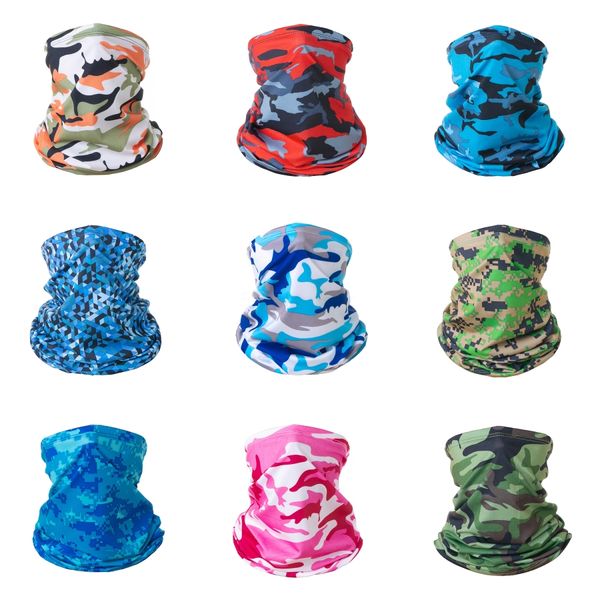 

hbkom seamless mask face bandana shield headband visor neckwarmer bandana mask outdoor cycling fishing riding camouflage cycling scarfs#584, Black