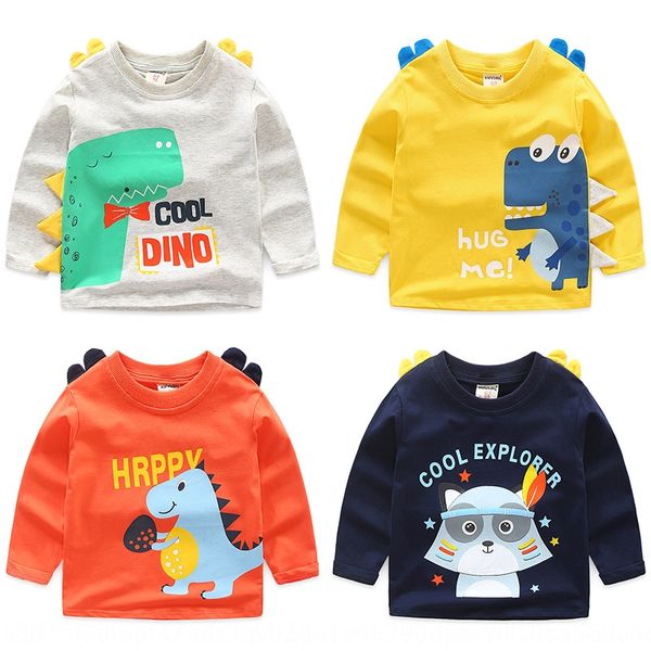 

children's long sleeve baby cartoon boy's t- girl's base shirt autumn pure cotton coat t-shirt top, Blue