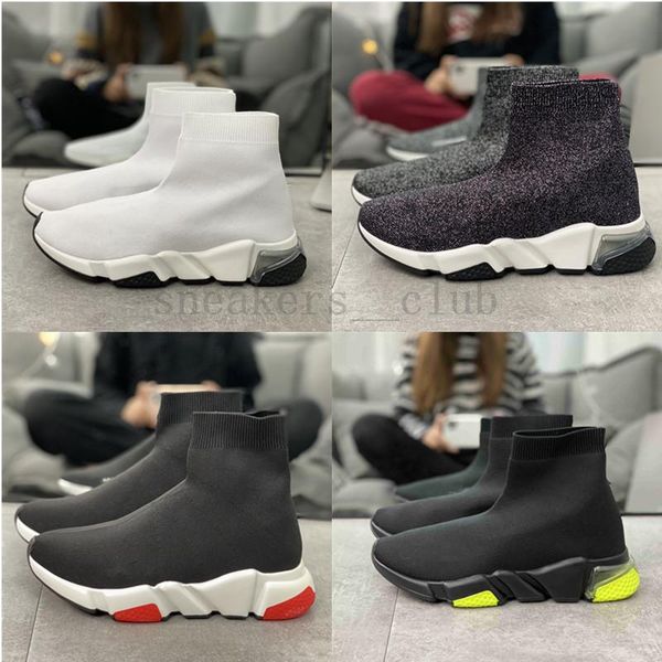 

2020 women mens sock speed trainer shoes sneakers knitting slip-on casual walking shoe comfort all black chaussures