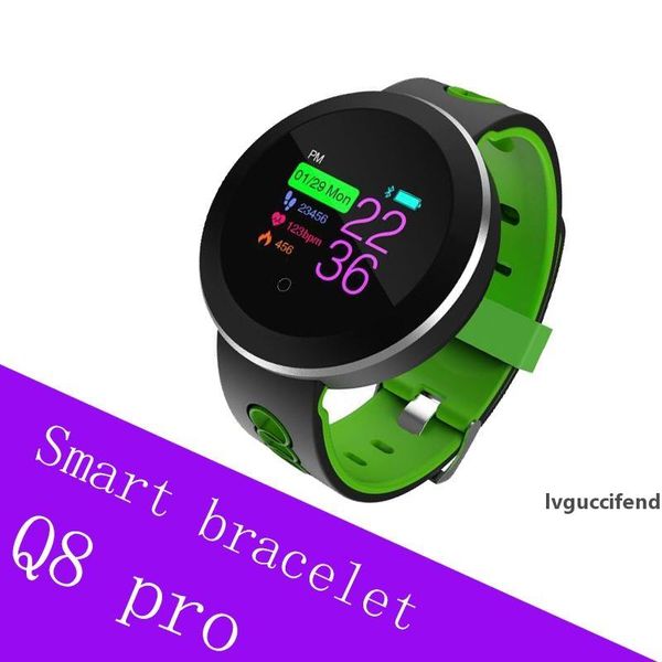 

retail q8pro smart watch wristband blood pressure heart rate monitor sports smart bracelet waterproof motion tracking wristwatch band