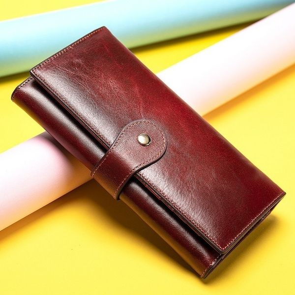 

women's wallet women wallets made of genuine leather female long wallet for phone cards money bags lady wallets purse, Red;black