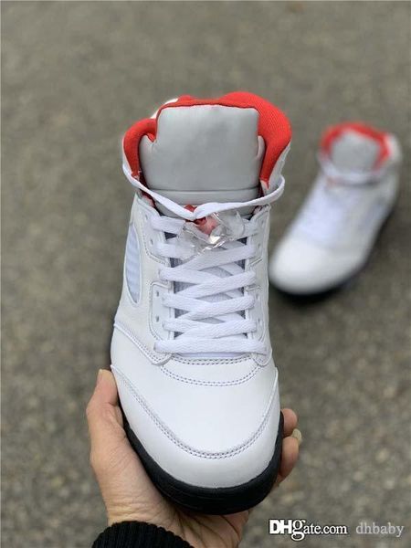 

air authentic high og 5 fire red retro basketball shoes white black 3m reflective tongue the last dance men sports sneakers da1911-102