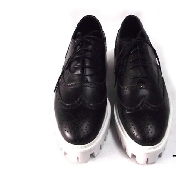 

new casual shoes for men classics lace up platform increase brogue shoes leather men loafers party, Black