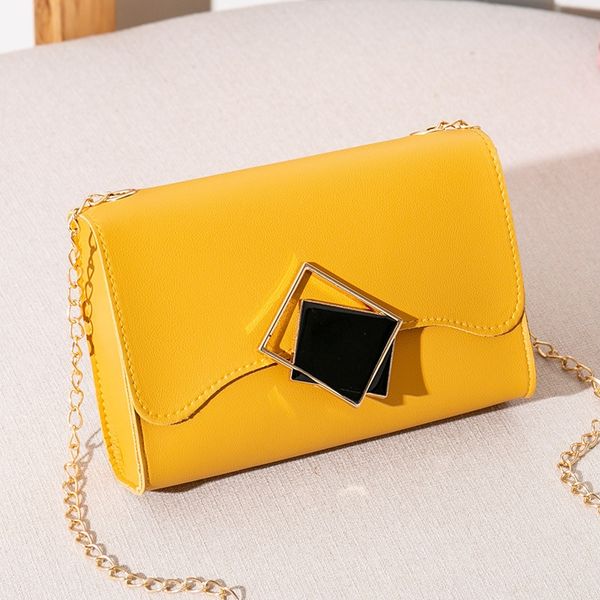 

korean candy color single shoulder chain 2019 small candy small square bag new women's square lock mobile phone change women's bag