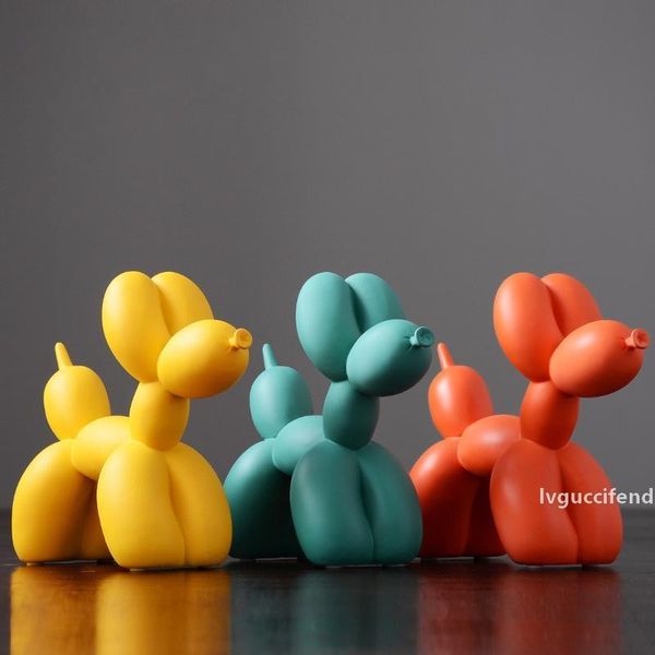 

nordic creative balloon dog home decorations living room bedroom tv cabinet decoration cute resin animal deskornaments gift t200330