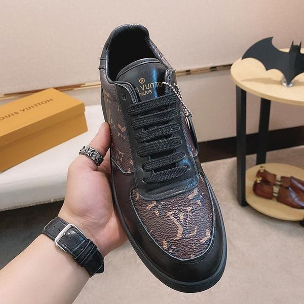 

2020m new limited edition luxury design men's leather sneakers, wild fashion men's casual shoes, men's party sho, Black