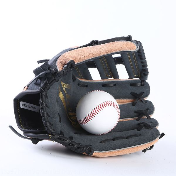 

yucen thickened outfield baseball and gloves all-cowhide pitcher baseball gloves for children teenagers and adults, Black