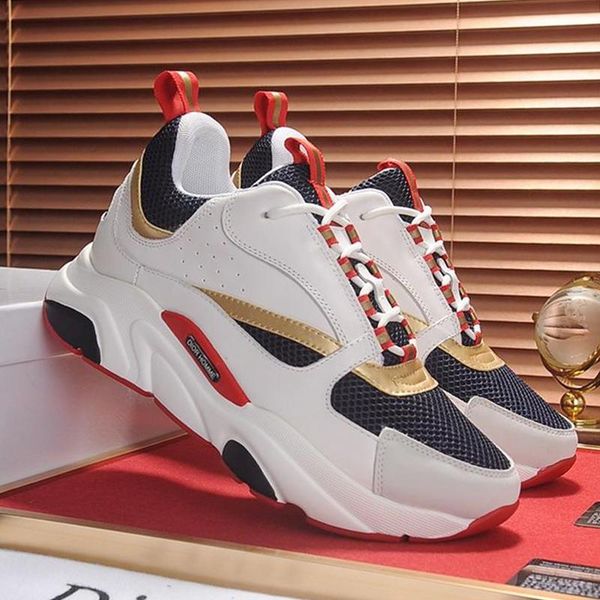 

mens shoes sneakers fashion casual 2020 mens shoes big size chaussures pour hommes b22 sneaker in technical knit and calfskin men shoes, Black