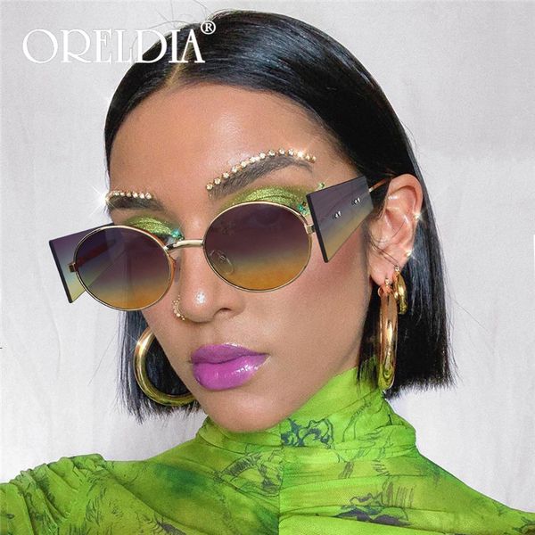 

vintage brand oval round sunglasses women men luxury steampunk sun glases retro punk glasses fashion eyewear shades uv400 gafas, White;black