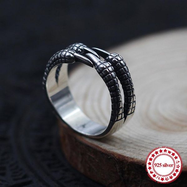 

s925 sterling silver men's ring personalized fashion classic vintage jewelry locomotive paw style gift of lover 19 years hot