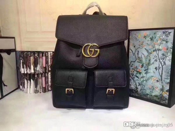 

2019gu gg marmont 429007 black leather backpack size:33 x 39 x 17cm