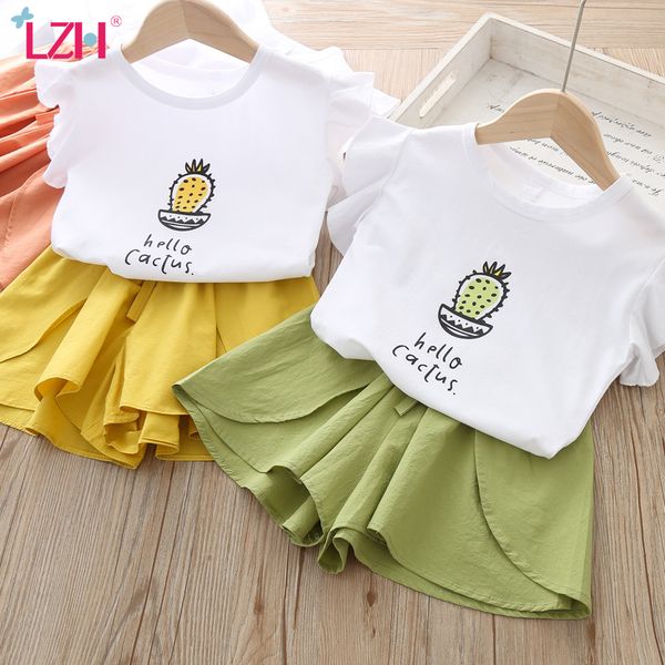 

kids toddler clothes for girls clothing sets 2 3 4 5 6 year 2020 summer children baby girl clothes print shorts suit 2pcs outfit, White