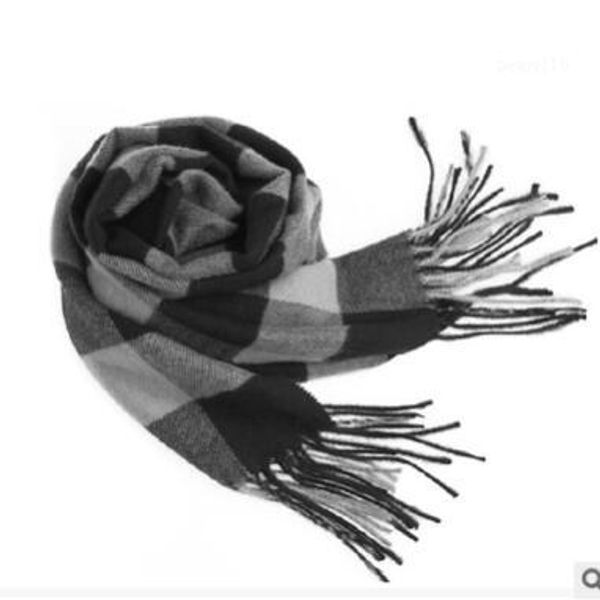 

new winter mens scarf mens and womens scarf pure cashmere scarves thick authentic british plaid cashmere scarves1, Blue;gray