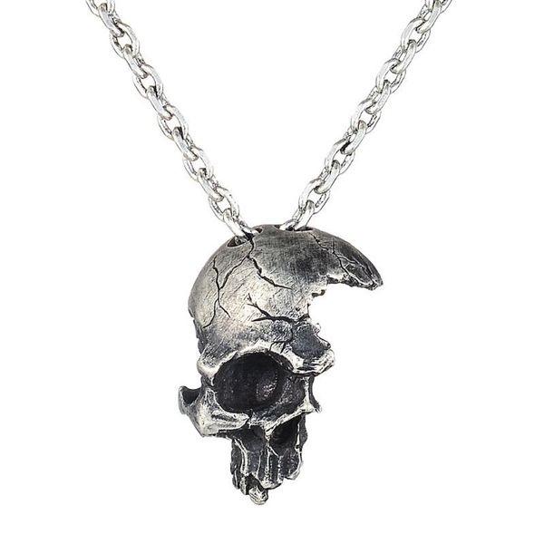 

halloween punk vintage half broken pendant necklaces for jewelry, Silver