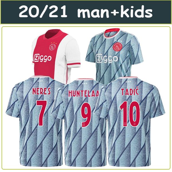 

20 21 ajax away soccer jersey promes alvarez ajax 2020 2021 camiseta de fÃºtbo van de beek tadic ziyech football shirt men kids sets uniform, Black;yellow