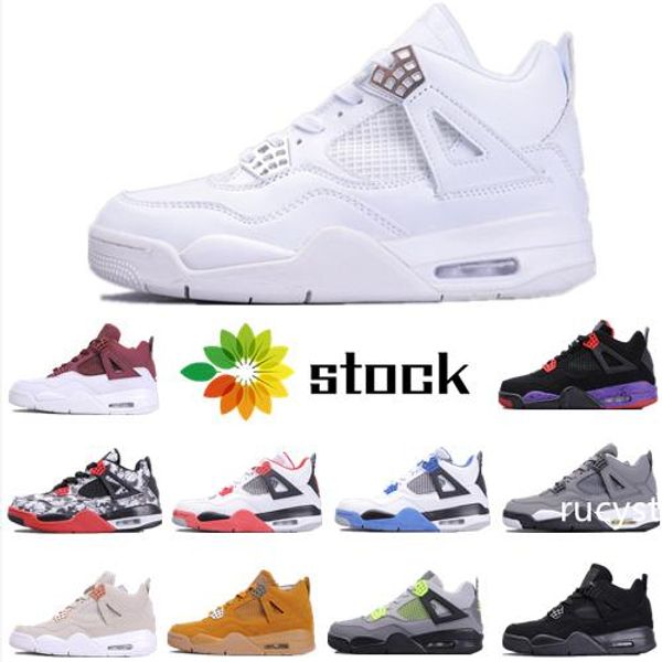

2020 new cool grey 4 mens basketball shoes bred white cement 4s iv designer sneakers sports running shoes women trainers size 36-46