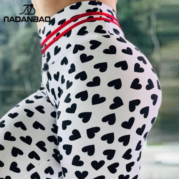 

nadanbao 2020 don't swomen leggings spot fitness workout legging love print hight waist elastic leggins female pants, Black