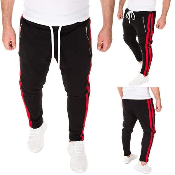 

men's pants loose casual stitching beam feet sports trousers, Black