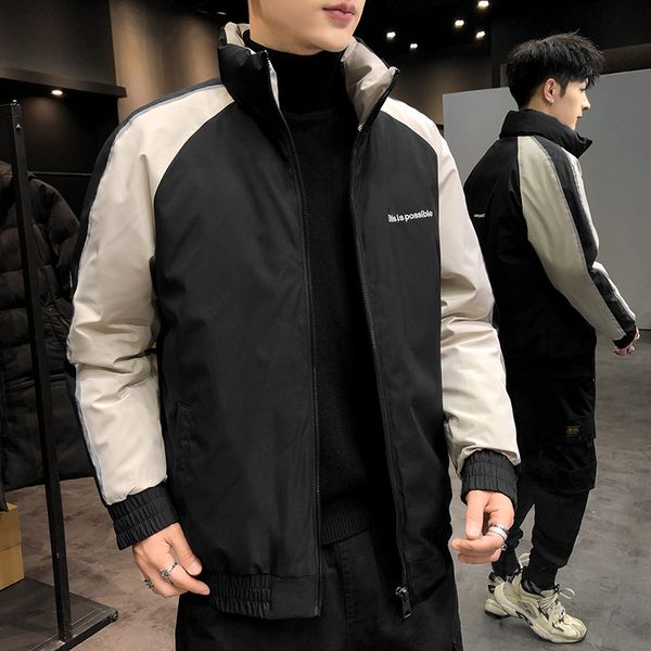 

new long men coat autumn winter jacket male slim fit overcoats outerwear khaki black white coats stand casual jacket mens parkas