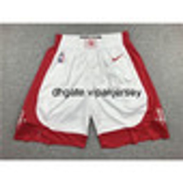 

white shorts 19 - 20 season basketball shorts casual shorts mens vest stitched basketball jerseys, Red