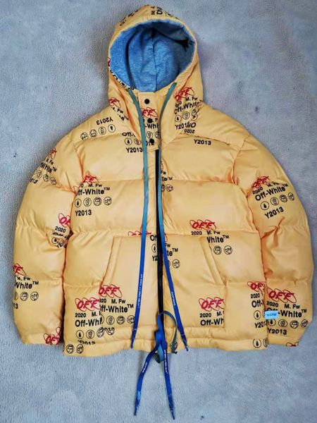 

the correct down jacket version of the offfowwhite catwalk men's and women's same down jacket, Black