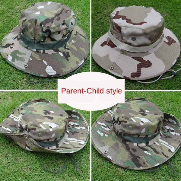 

g9abe outdoor fisherman sunscreen sunscreen for boys and girls cotton camouflage fisherman hat parent-child jungle fishing mountaineering ha, Yellow