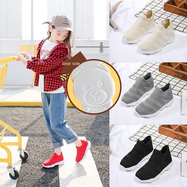 

children's children's new 2019 girls socks korean style daddy mesh breathable shoes men's sports trendy shoes, Black