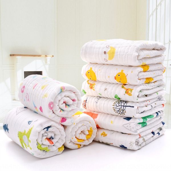 

baby pure cotton absorbent gauze newborn baby universal bath towel 6 layer 70*140 bath towel