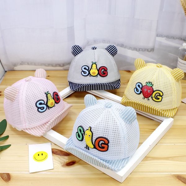 

sunscreen baby cap thin flip grid children's hat summer new cap baby sun-proof hat, Blue;gray