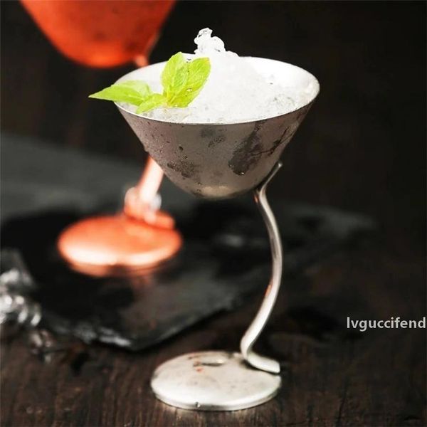 

150ml cocktail glasses wine glasses champagne creative bent footed silver copper stainless steel 304 drink cup