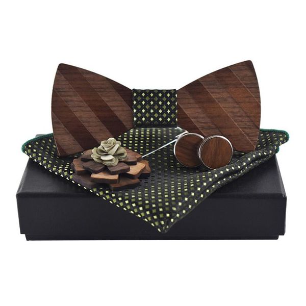 

handkerchief elegant brooch gift bowtie carved hanky wedding box pocekt fashion square adjustable tie cufflink sets classic, Black;gray