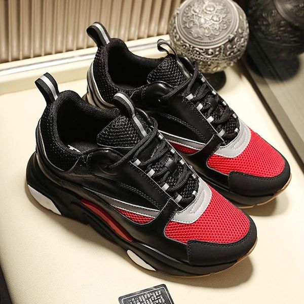 

b22 calfskin sneaker mens shoes zapatillas hombre outdoor walking lace -up breathable comfortable casual shoes sports footwears, Black