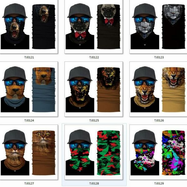 

new 10styles motorcycle bicycle outdoor sports neck face cosplay mask skull mask full face head hood protector bandanas party masks ojysj, Black