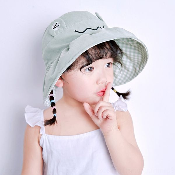 

i54ak летней двухсторонний детский вс мода мультфильм вышитая пустой топ рыбак ведро шляпа ведро hatembroidered рыбак hathat м, Yellow