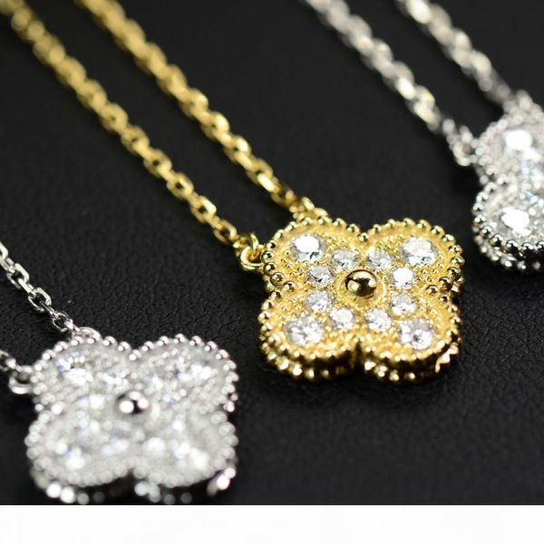 

au750 diamond pendant necklace woman wedding necklaces lucky jewelry, Silver