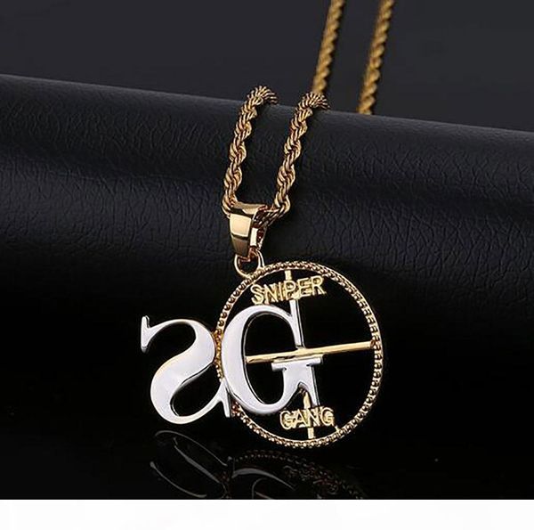 

ожерелье s mens iced out sniper gang -sg популярные ожерелье hip hop цирконий стразы 18k позолоченные ювелирные изделия, Silver